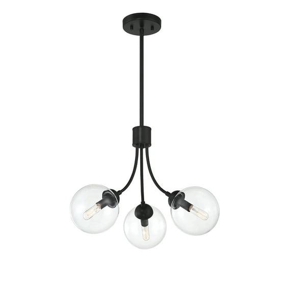 Moonrise 3 Light Metal Dimmable Globe Chandelier