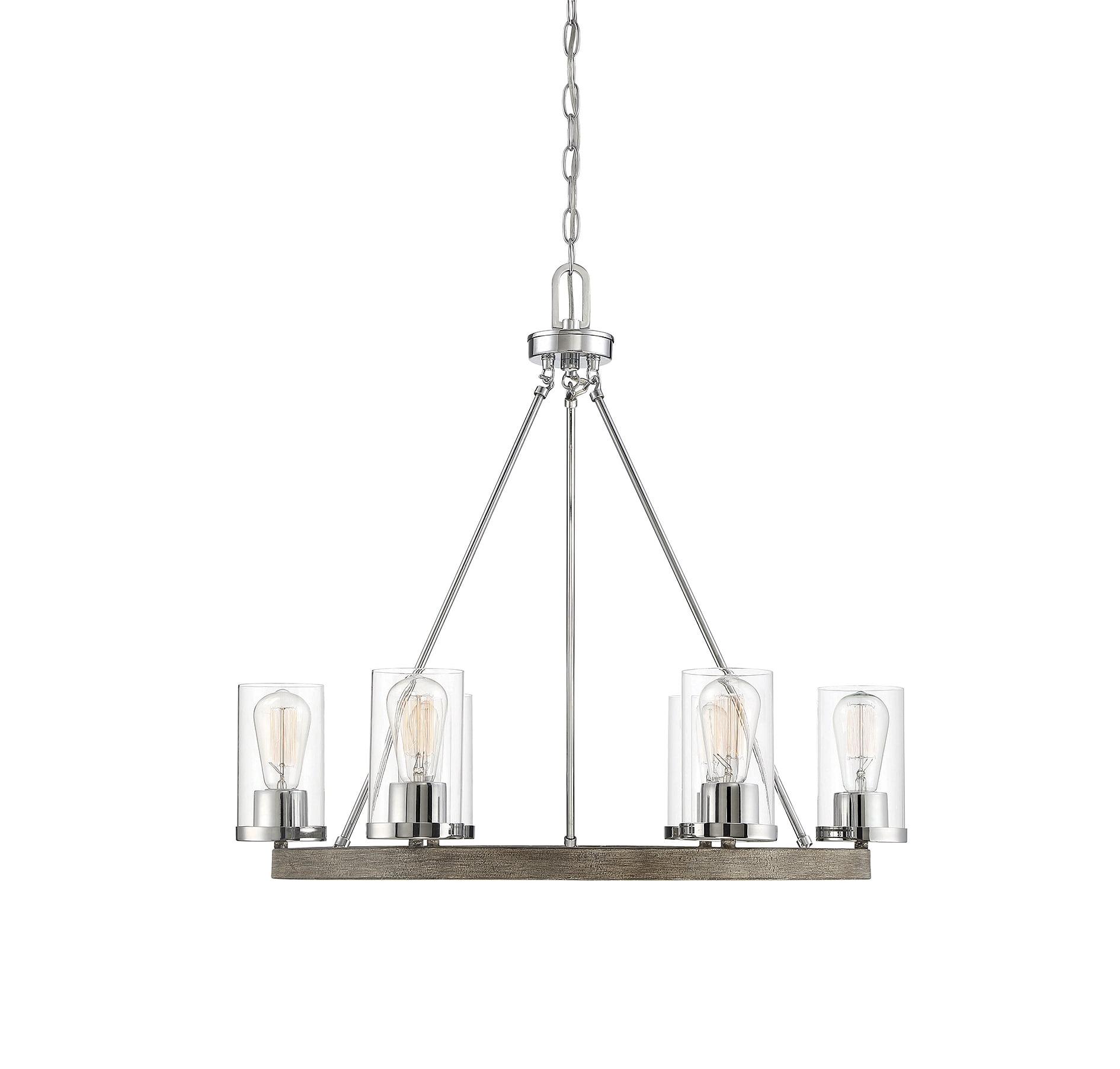 Greywood Chrome 5-Light Chandelier with Clear Glass Shades