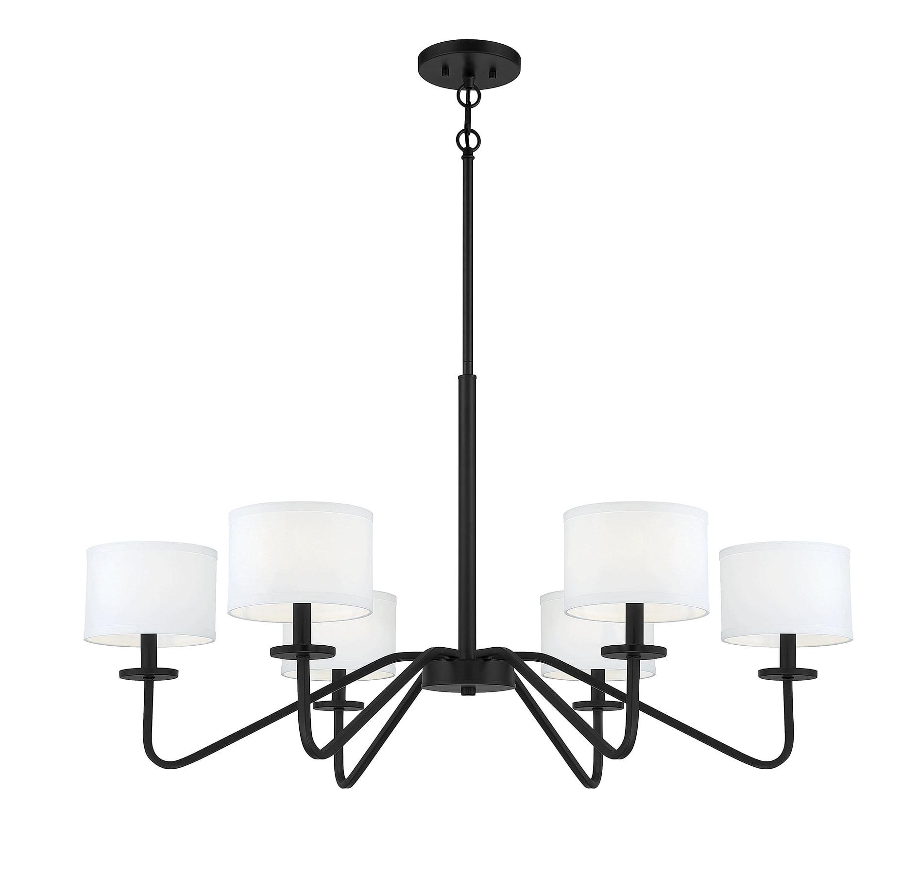 Matte Black 6-Light Candelabra Chandelier with Easy Installation