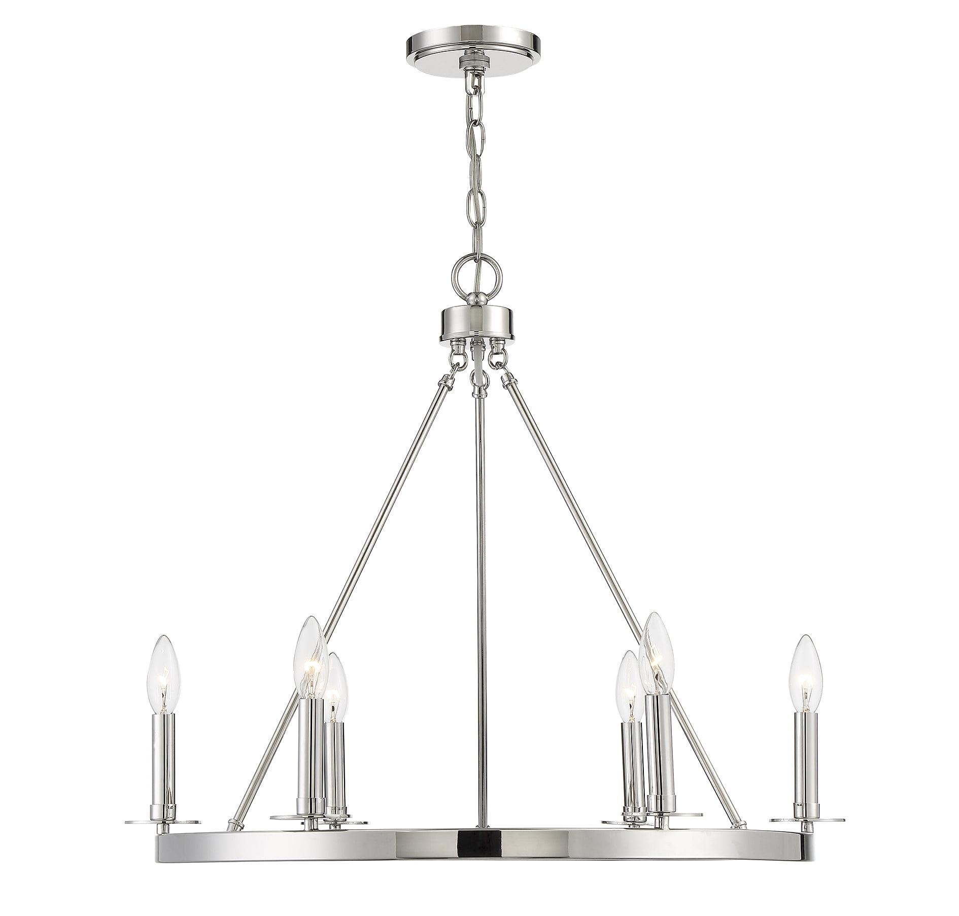 Trade Winds May 6-Light Chandelier in Polished Nickel