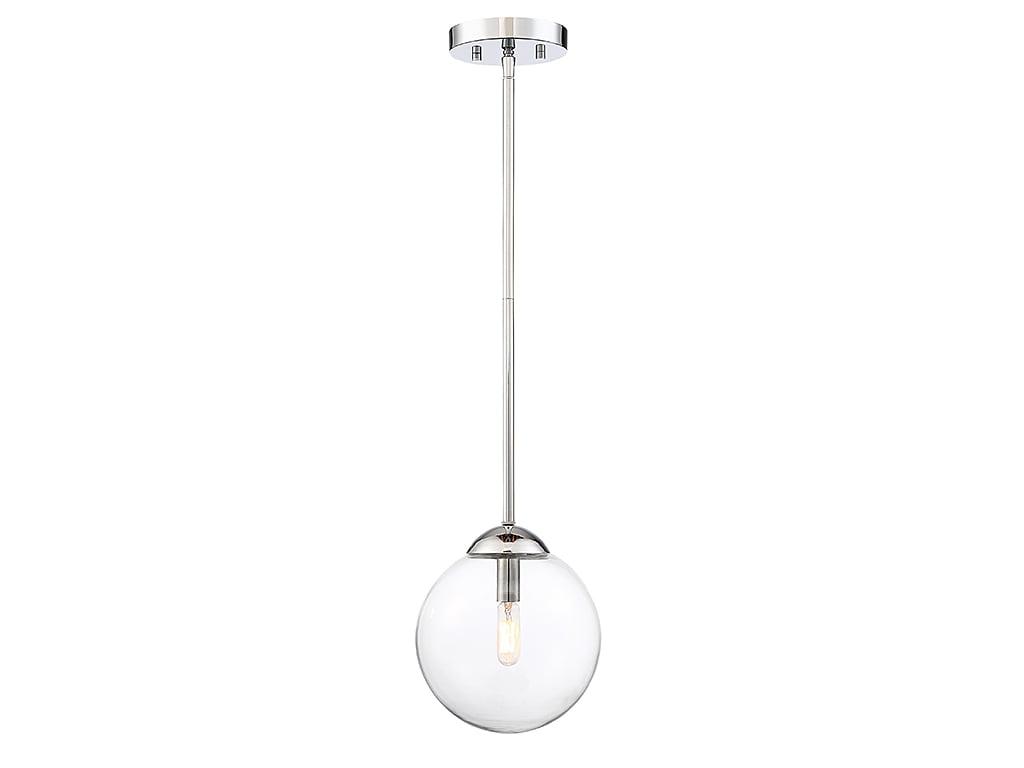 Matte Black and Chrome Mini Globe Pendant Light