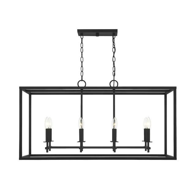 Trade Winds Mia 8-Light Outdoor Linear Chandelier in Matte Black