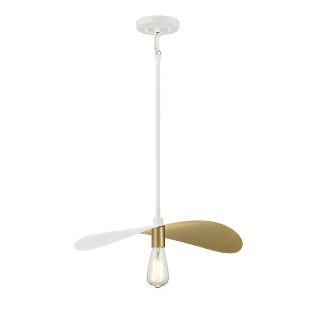 Trade Winds Sophie 1-Light Pendant in White and Painted Gold