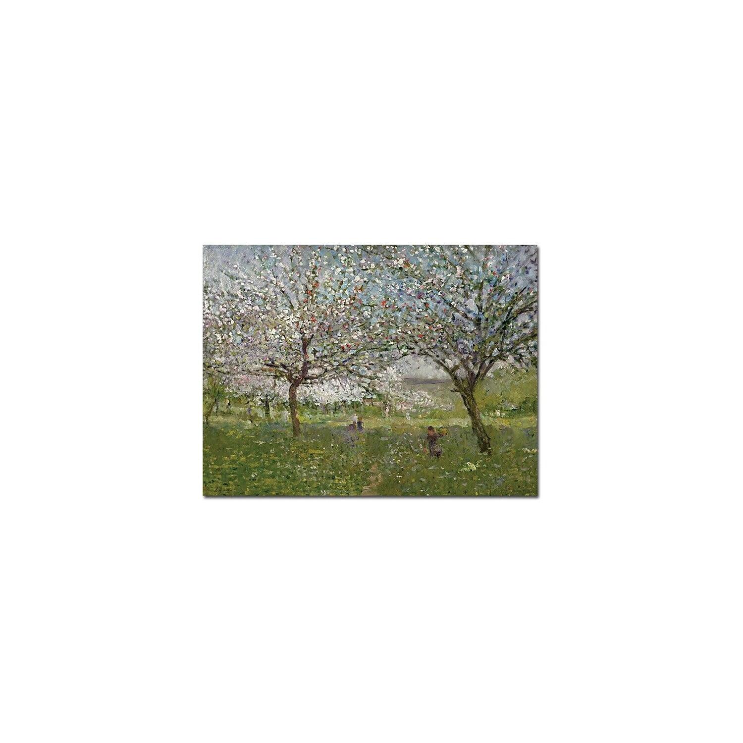 Ernest Quost Apple Trees in Flower Canvas Art Print