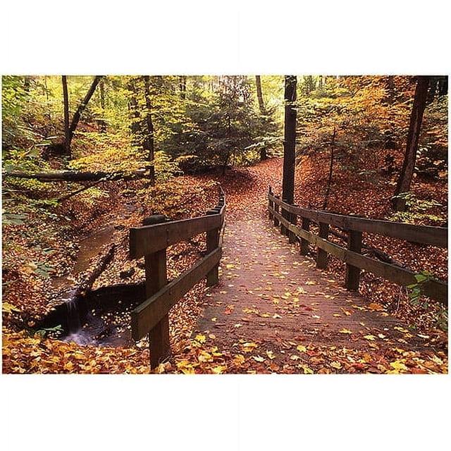 Trademark Fine Art " Autumn Bridge " by Kurt Shaffer