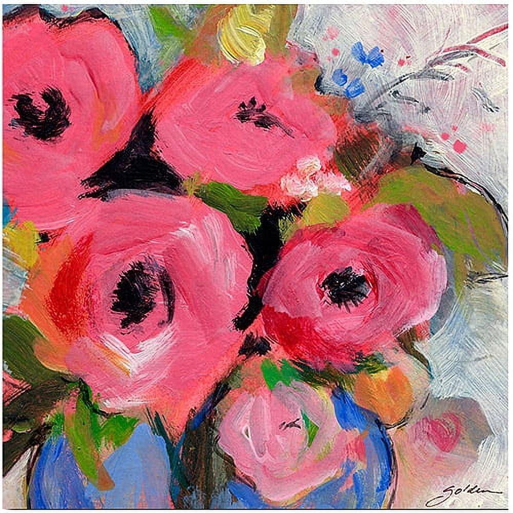 Bouquet in Pink Contemporary Canvas Graphic Art