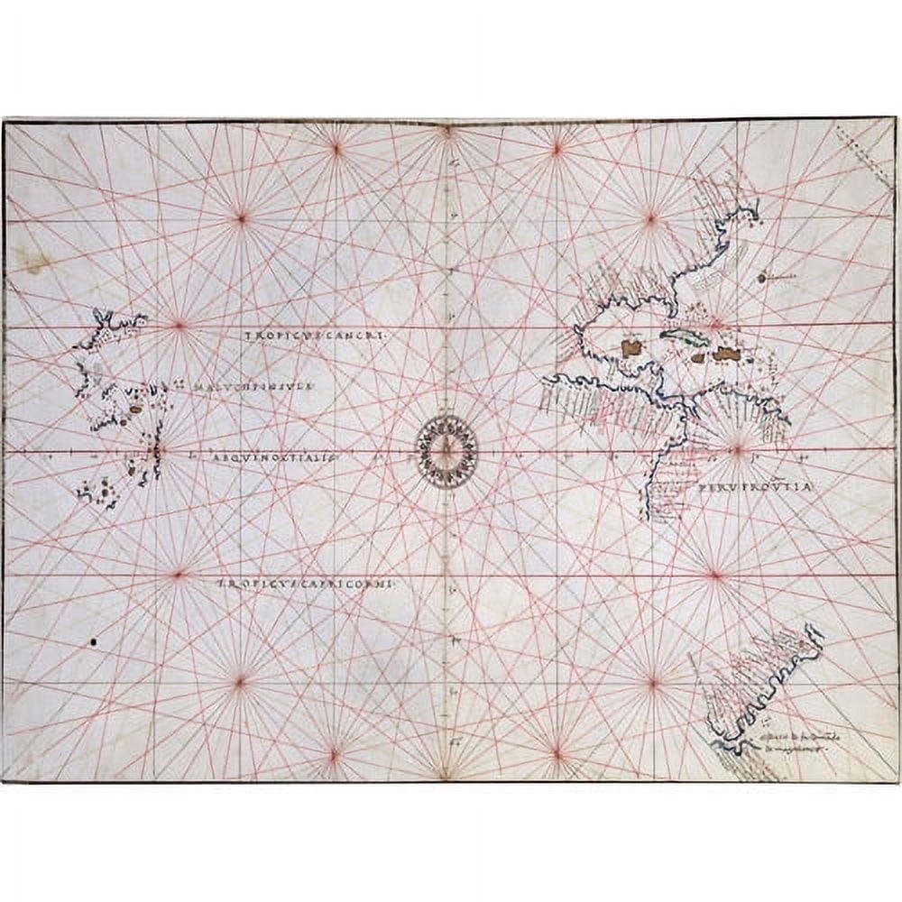 Trademark Art 'Nautical Chart of the Pacific Ocean, 1500's' Canvas Art