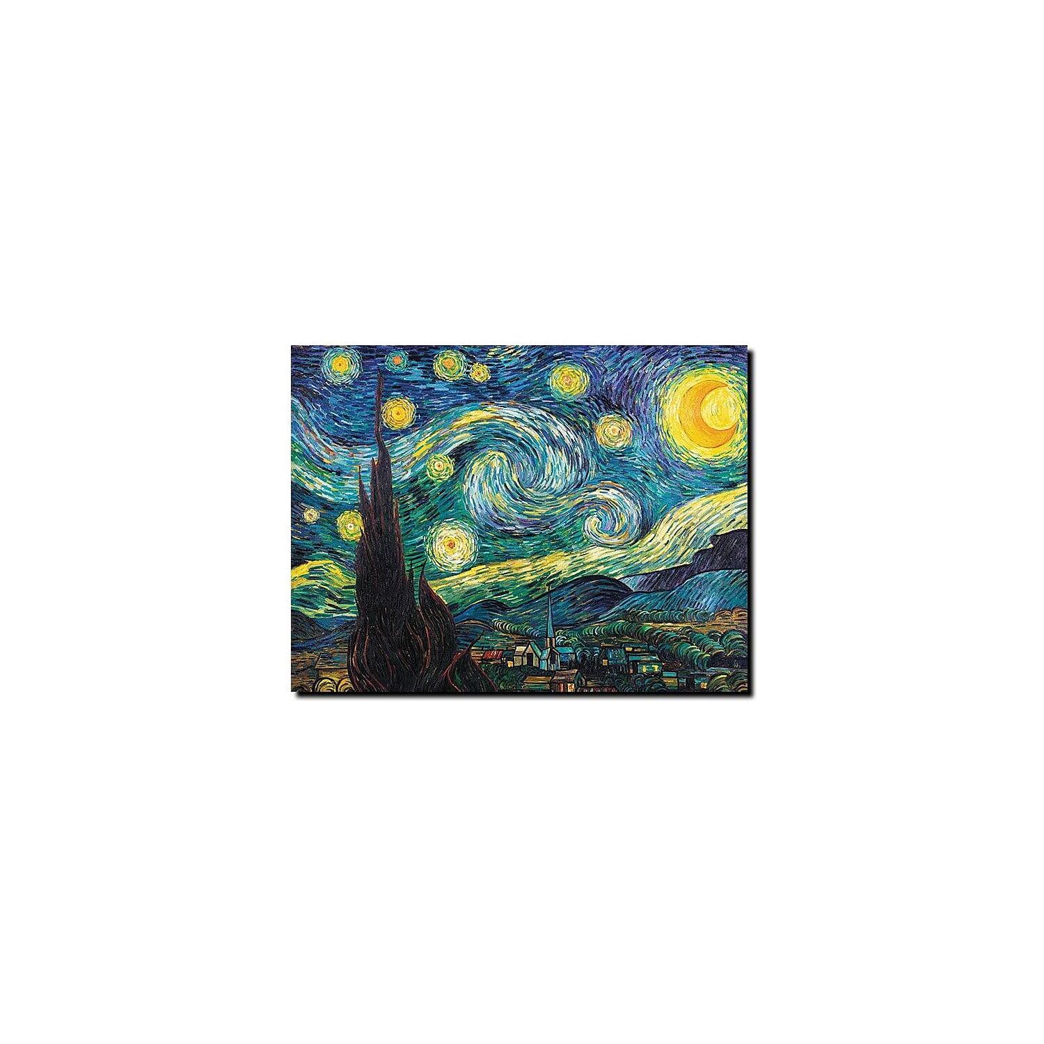 Starry Night 14x19 Blue and Yellow Canvas Wall Art