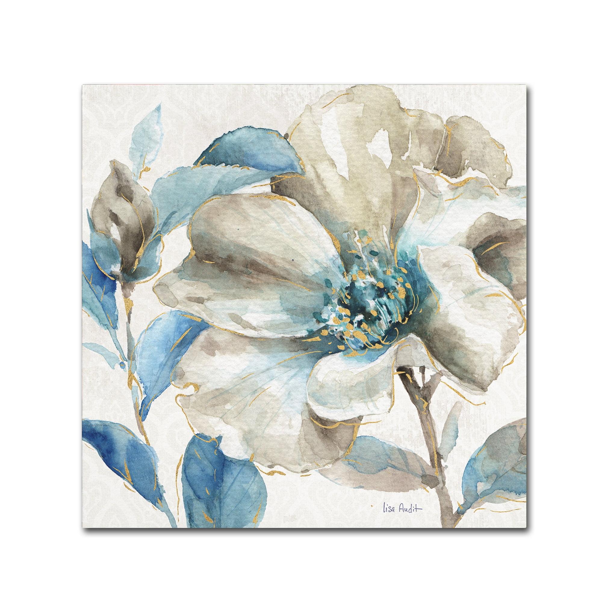 Indigold IV Blue and White Floral Canvas Art