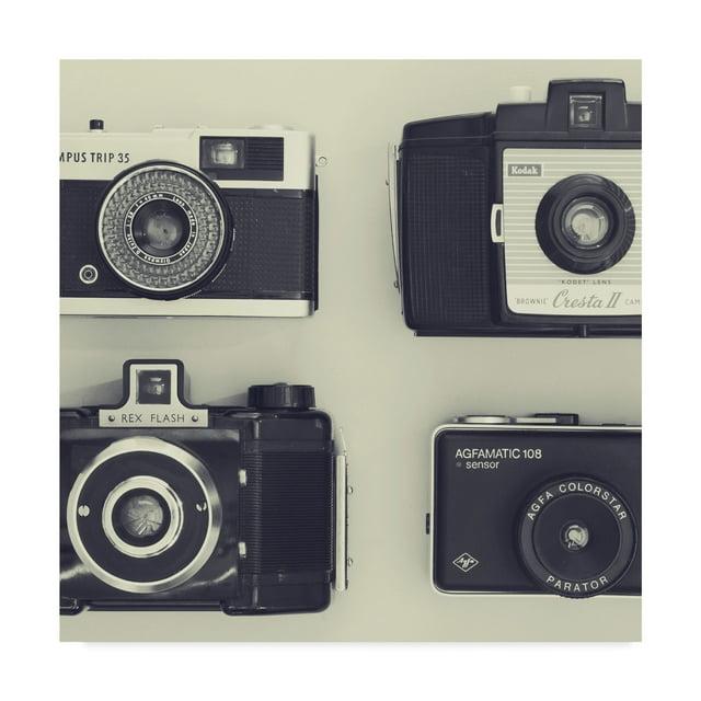 Trademark Fine Art '4 Vintage Cameras' Canvas Art by Tom Quartermaine