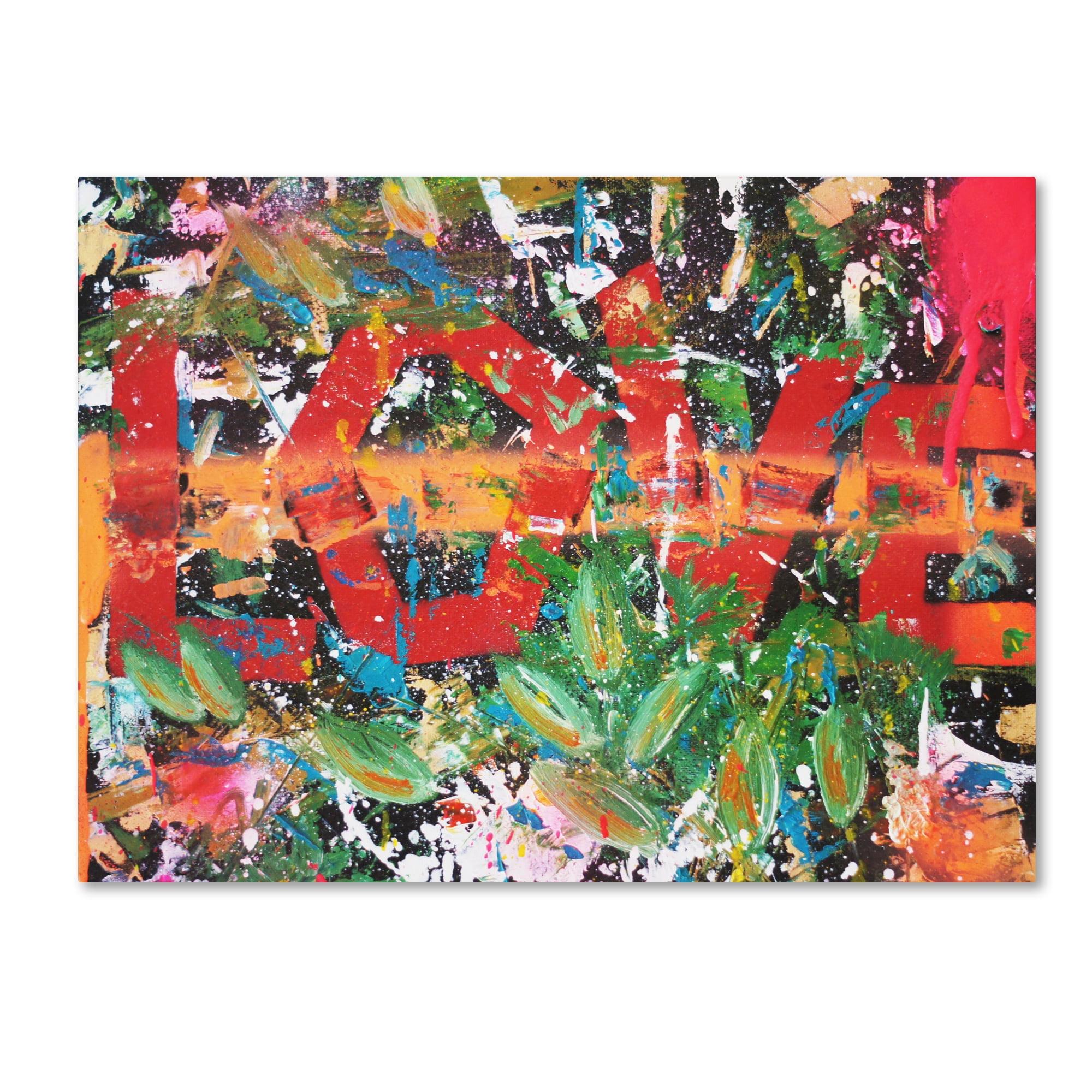 Bold Modern Abstract Love Canvas Art in Multicolor