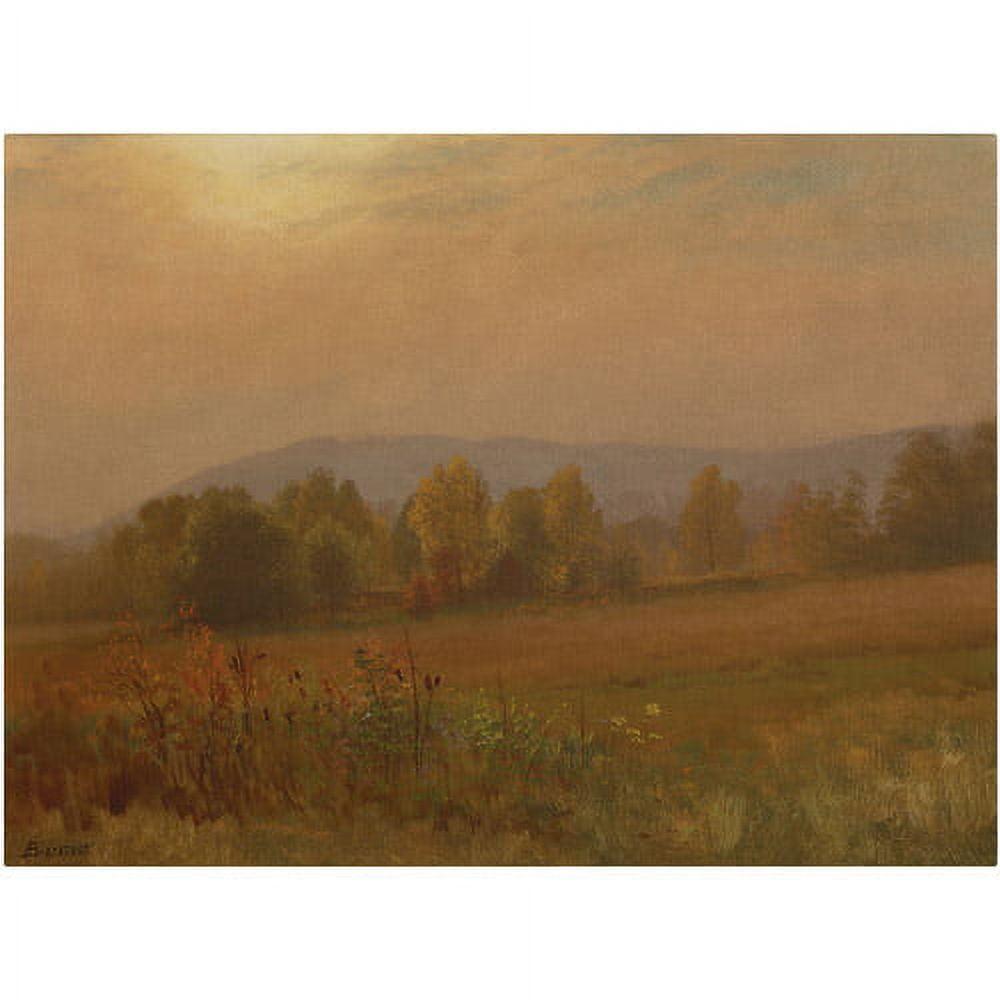 Trademark Fine Art "Autumn Landscape New England" by Albert Bierstadt Framed Painting Print on Wrapped Canvas