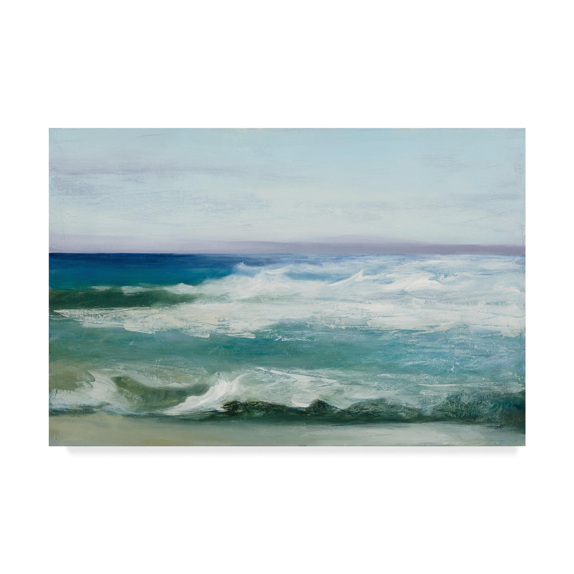 Azure Ocean Waves 12x19 Framed Canvas Art