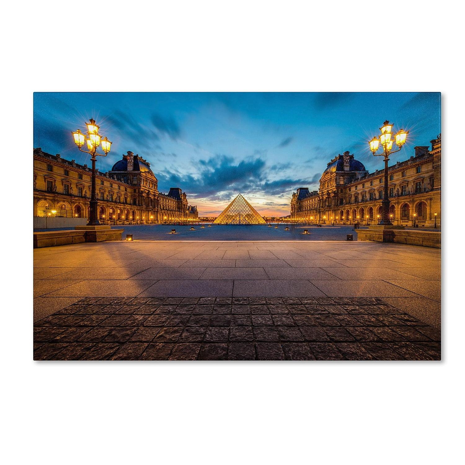 Blue Hour from the Louvre 16" x 24" Canvas Photographic Print