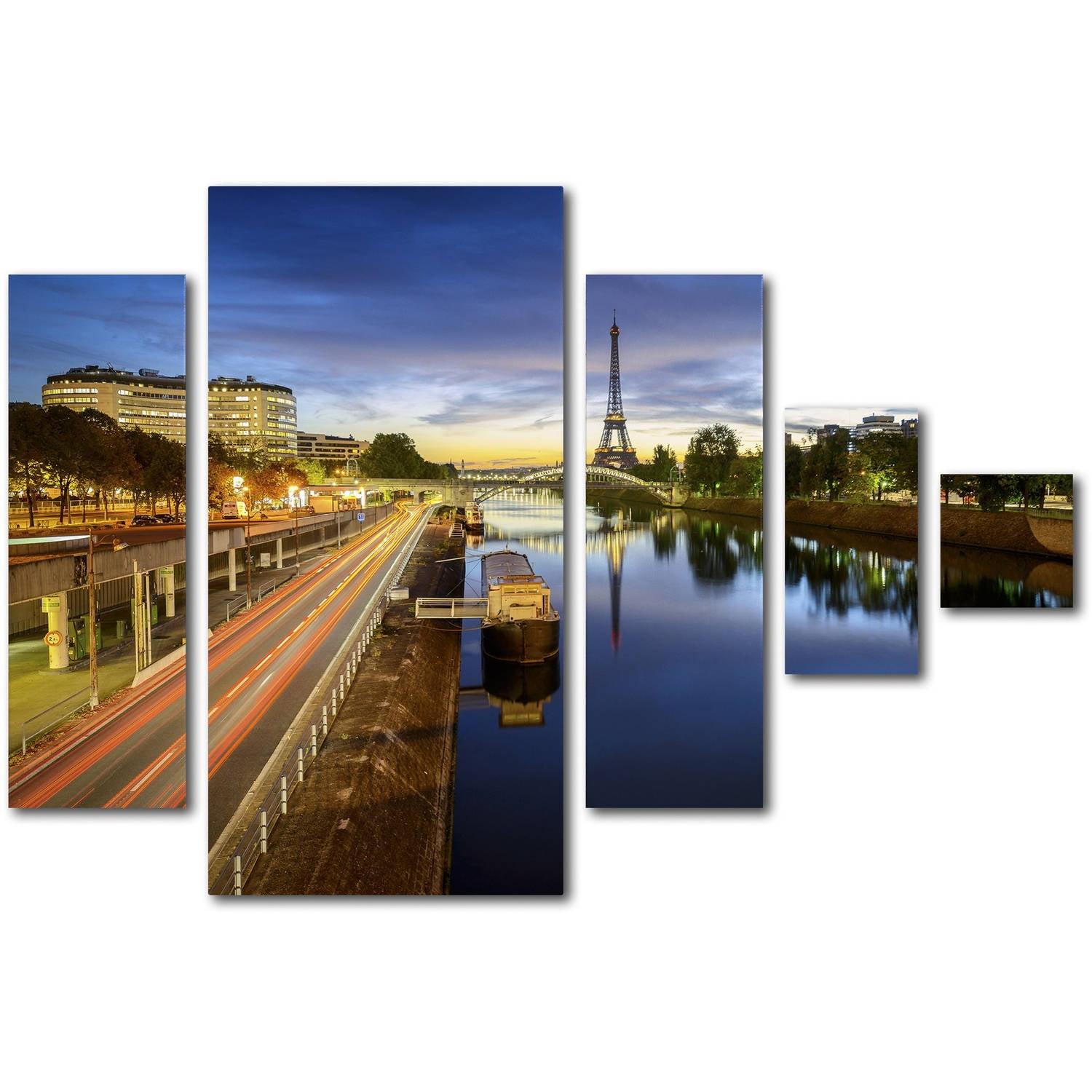 Trademark Fine Art -Mathieu Rivrin 'Blue Hour in Paris' Multi Panel Art Set