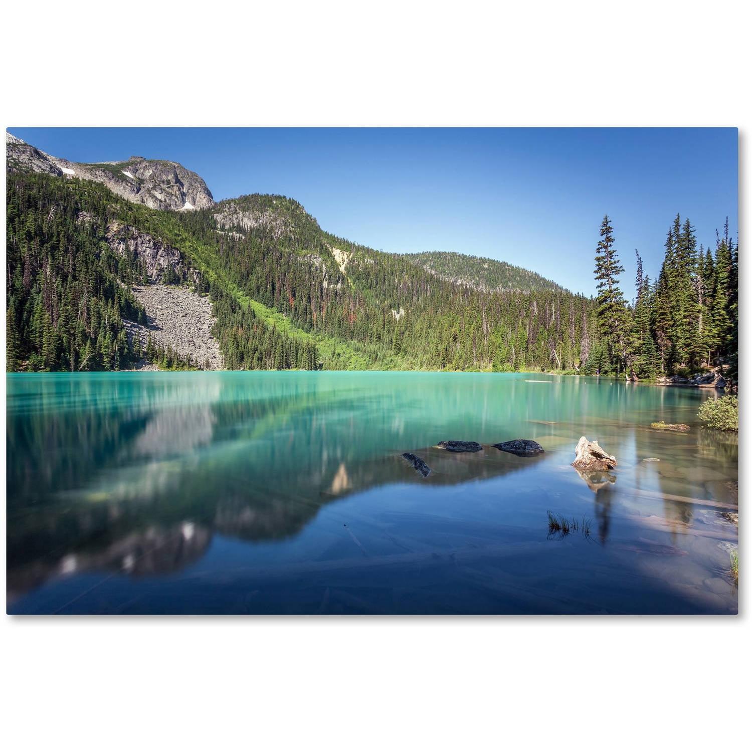 Gold Framed Blue Joffre Lakes Landscape Canvas Art 16 x 24