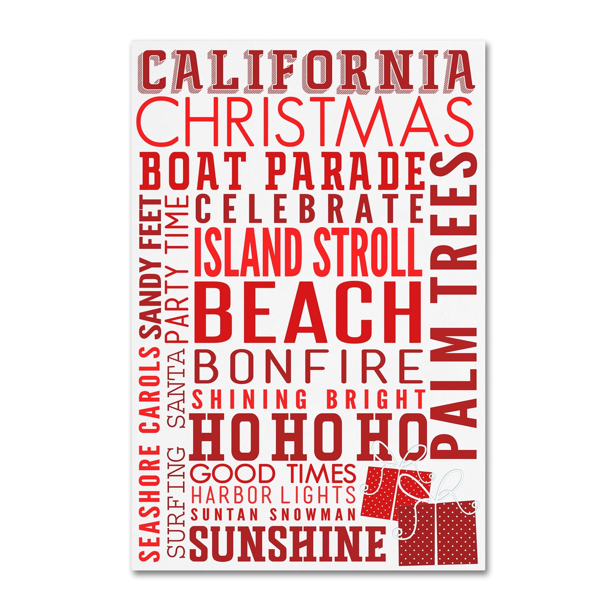 California Christmas Beach Style Canvas Art