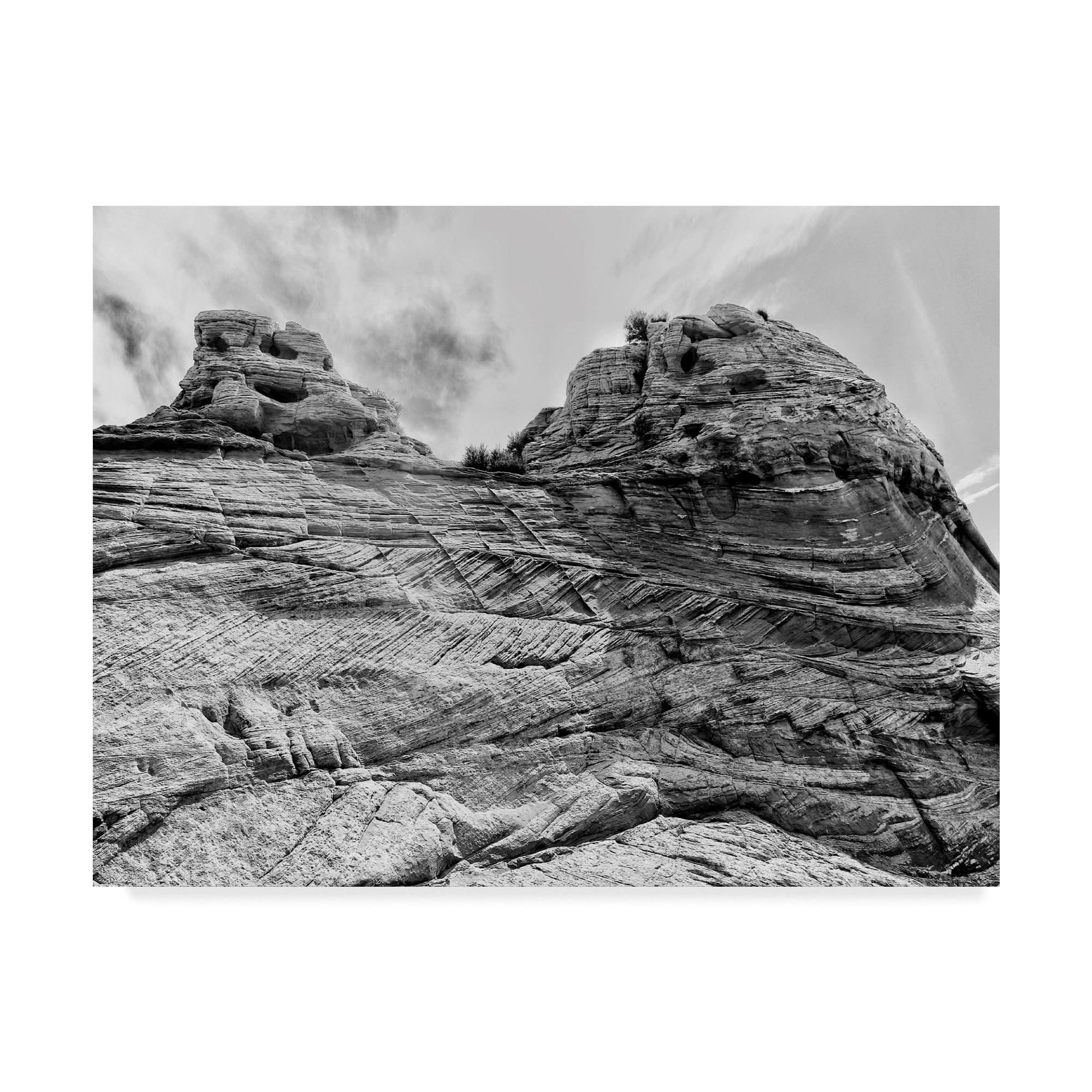 14 x 19 Black and White Canyon Landscape Canvas Art