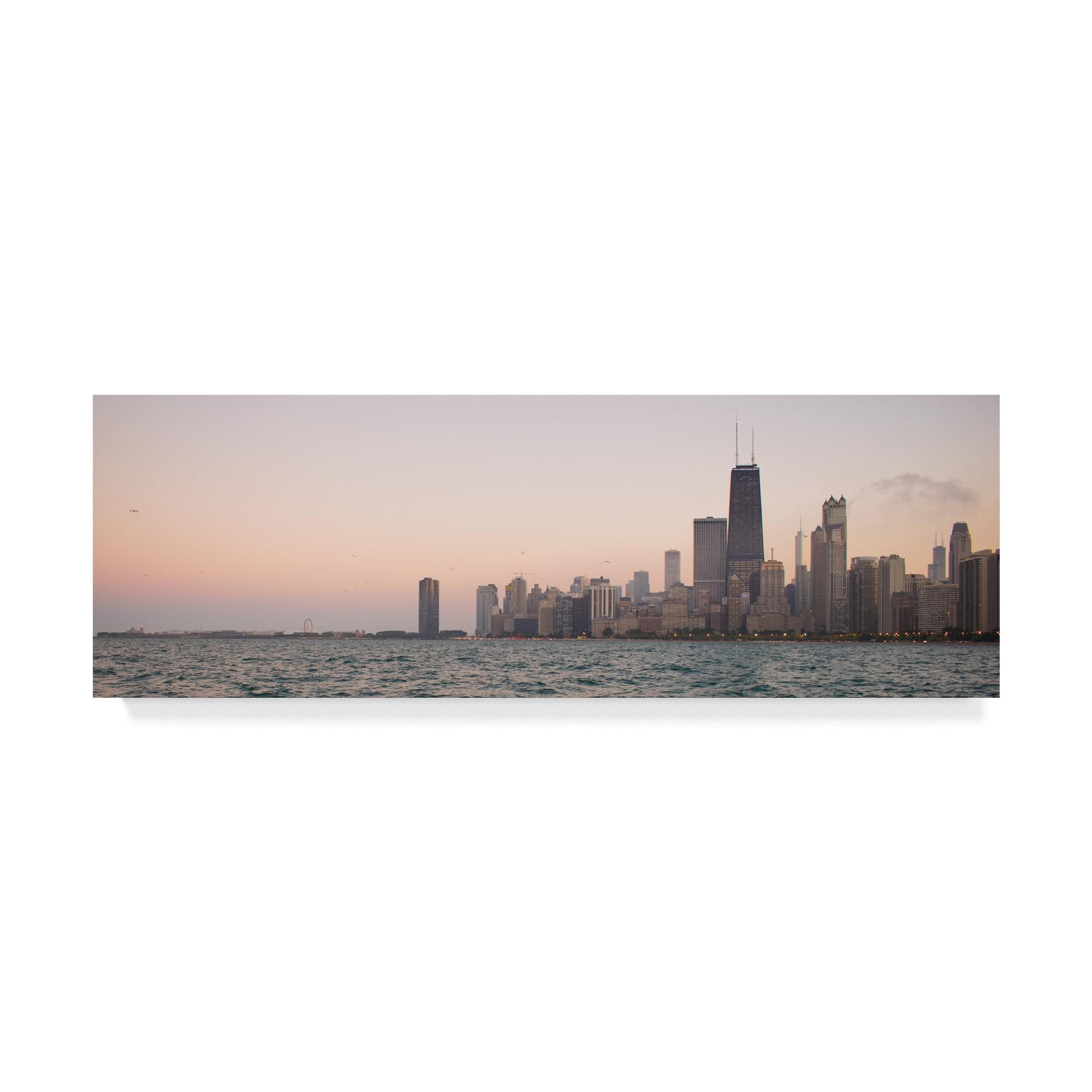 Trademark Fine Art 'Chicago Sunset' Canvas Art by NjR Photos