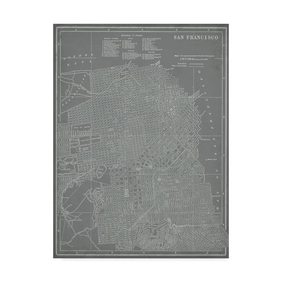 Trademark Fine Art 'City Map of San Francisco' Canvas Art by Vision Studio