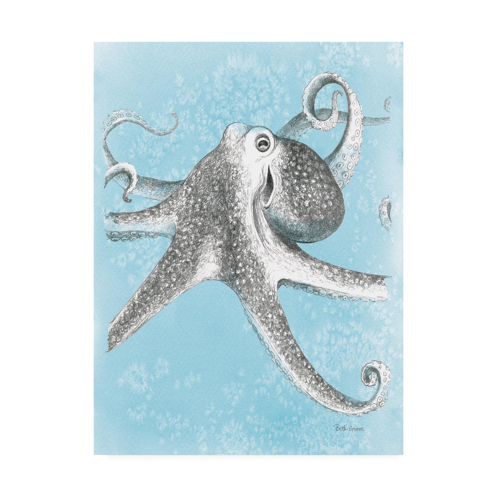 Beth Grove Coastal Sea Life Octopus Canvas Art Print