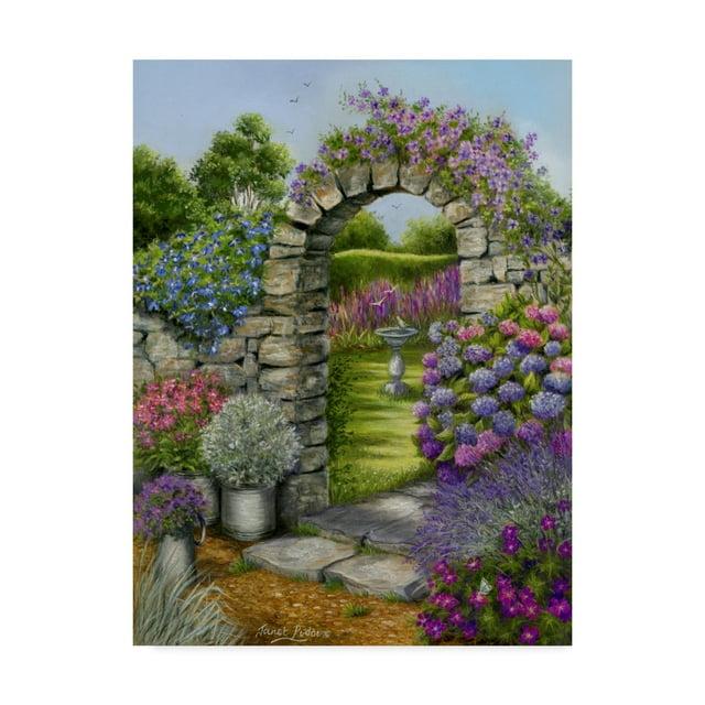 Trademark Fine Art Janet Pidoux " Cottage Garden Arch " by Janet Pidoux