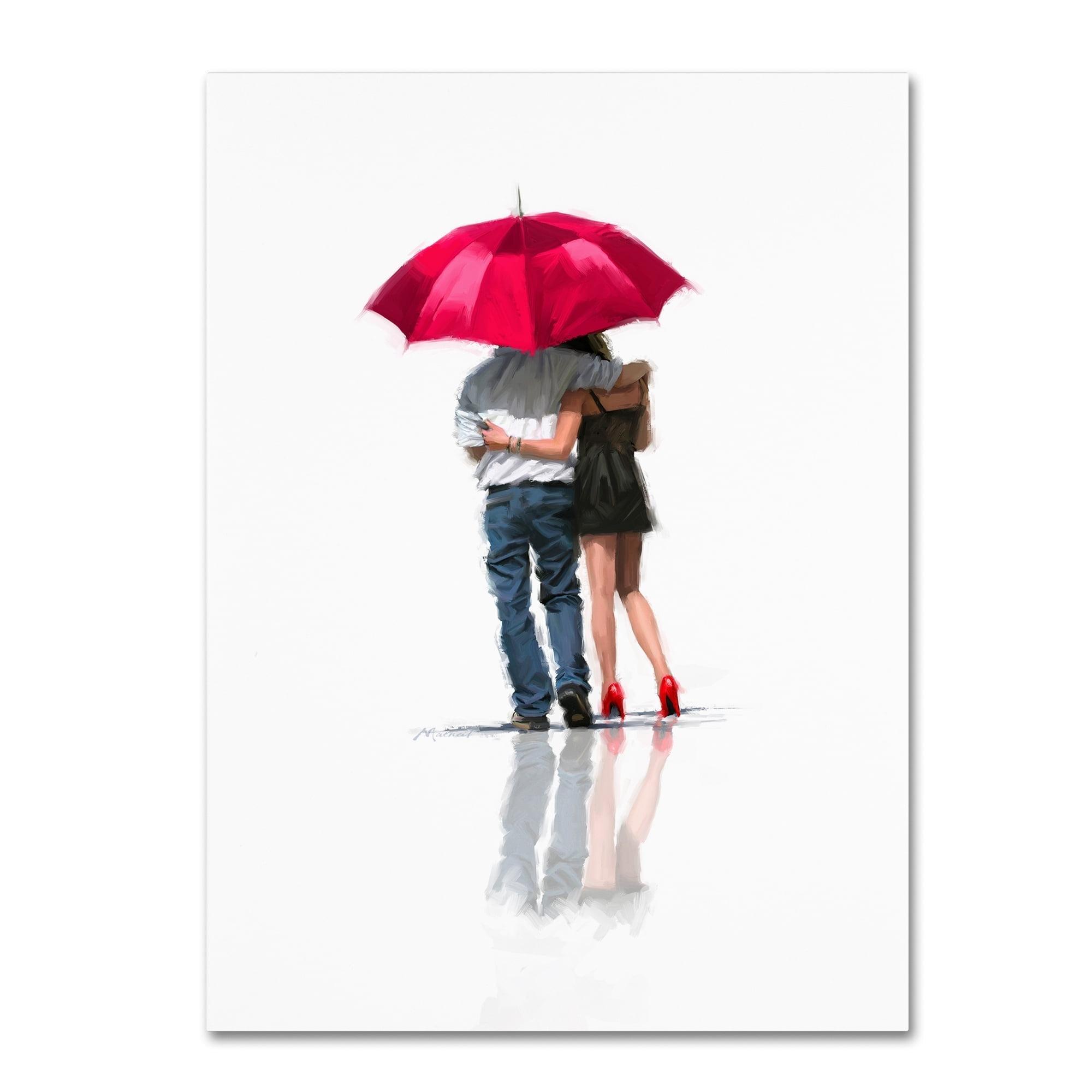 Trademark Fine Art The Macneil Studio " Couple Under Umbrella " by The Macneil Studio