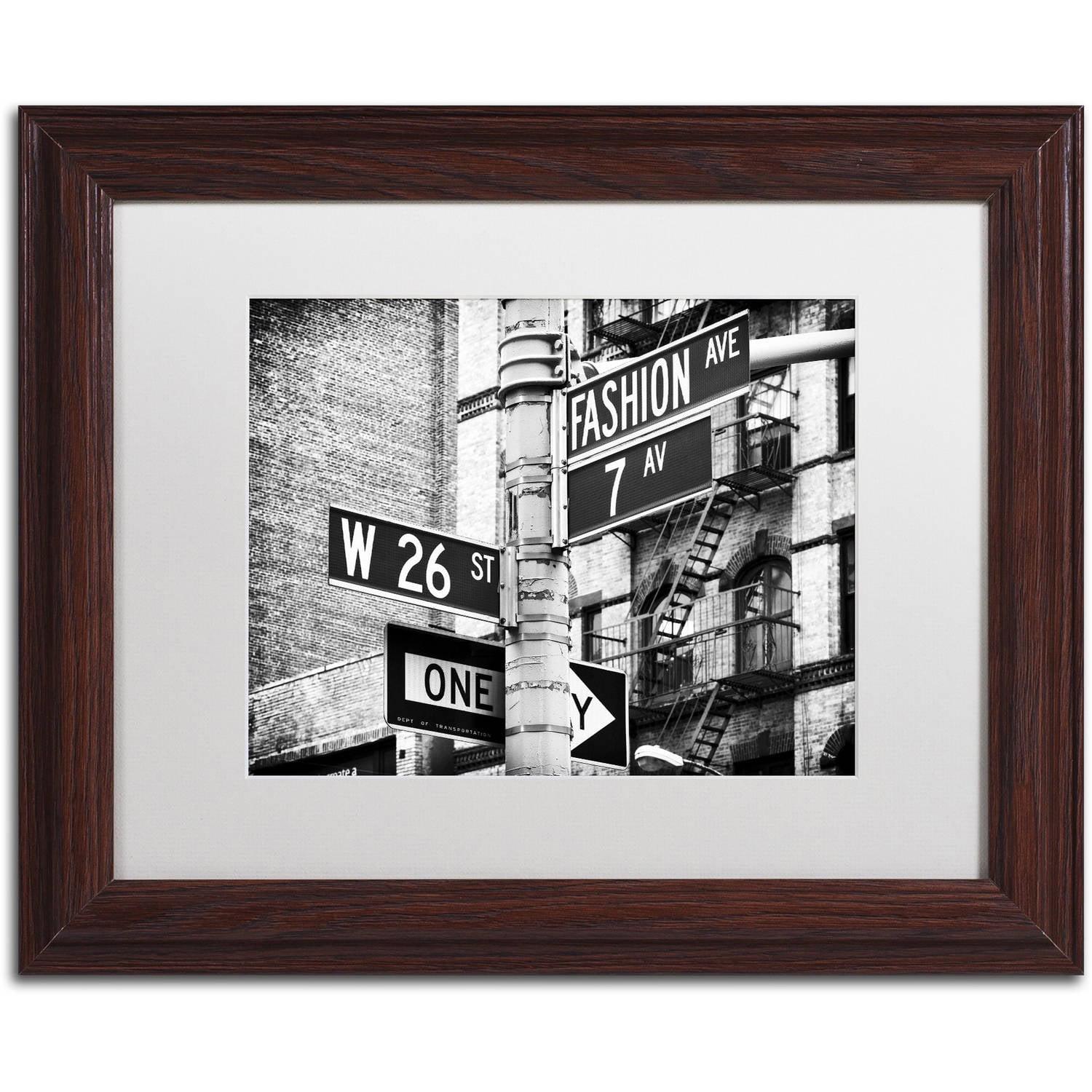 Fashion Avenue NYC Black and White Framed Canvas Art