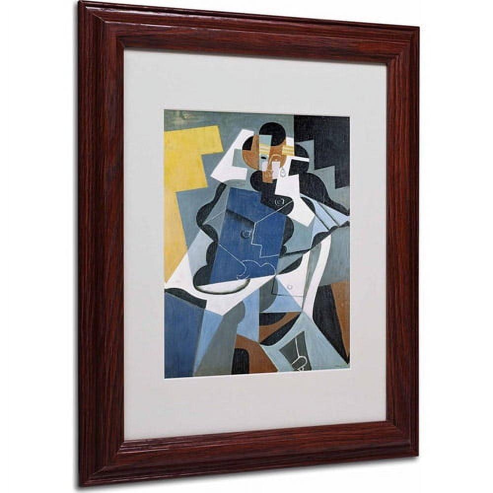 Trademark Fine Art "Figure of a Woman, 1917" Matted Framed Art by Juan Gris, Wood Frame
