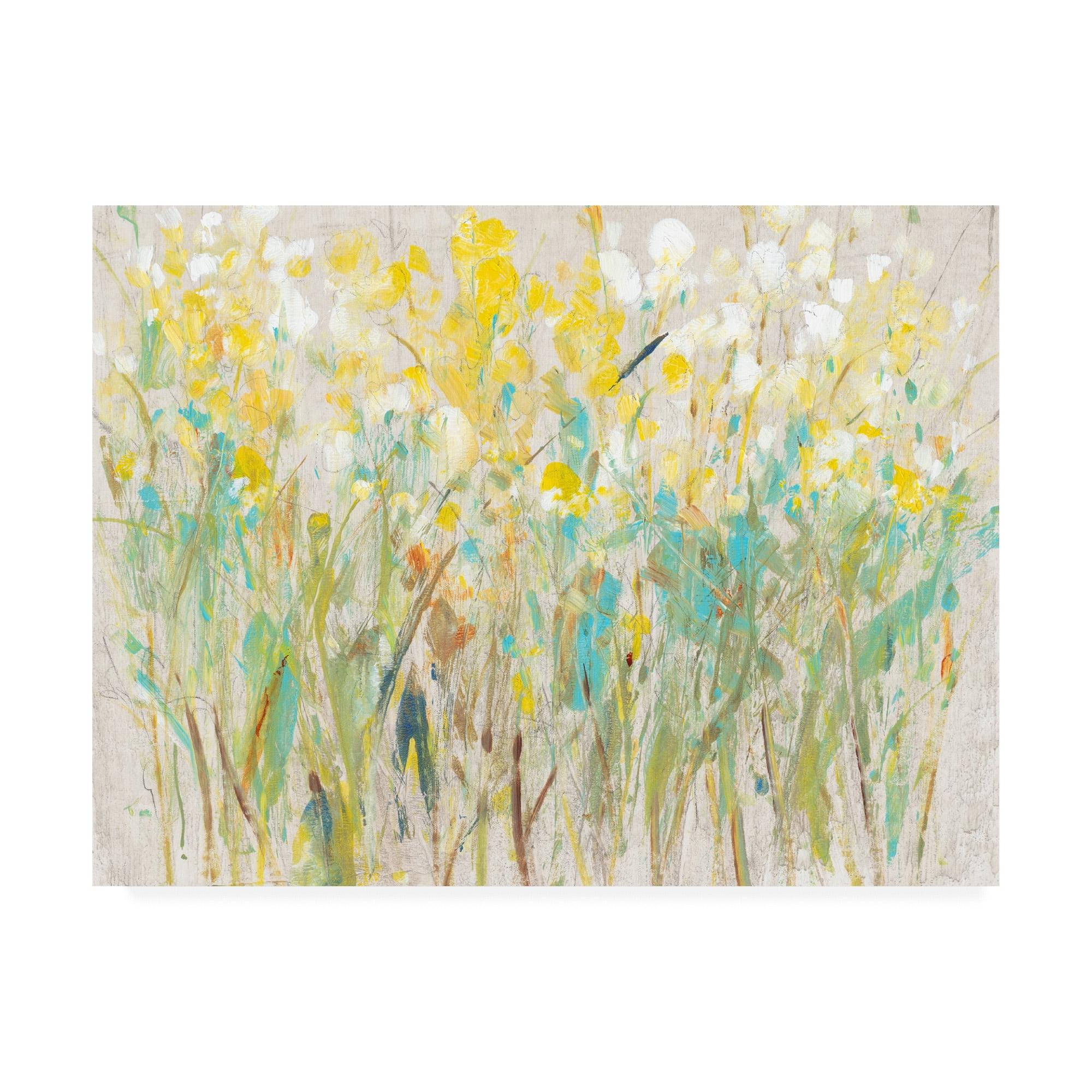 Yellow and Green Floral Canvas Art by Tim OToole