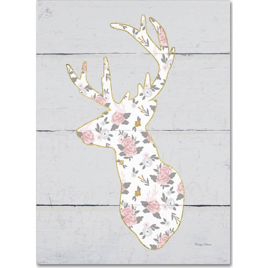 Trademark Fine Art "Floral Deer II" Canvas Art by Cleonique Hilsaca