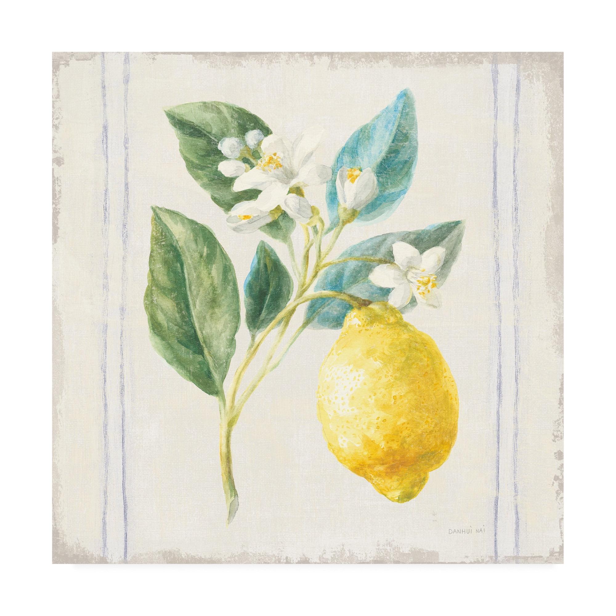 14'' Square Yellow Lemon Blossom Canvas Print