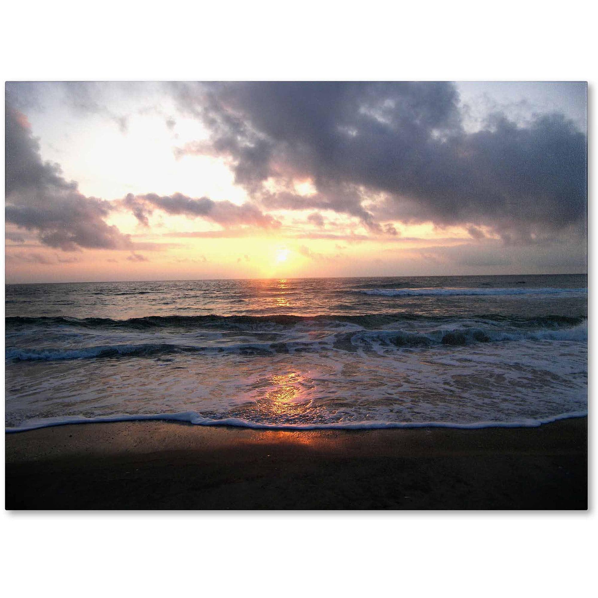 Gentle Rise Coastal Sunrise Canvas Art in Floater Frame