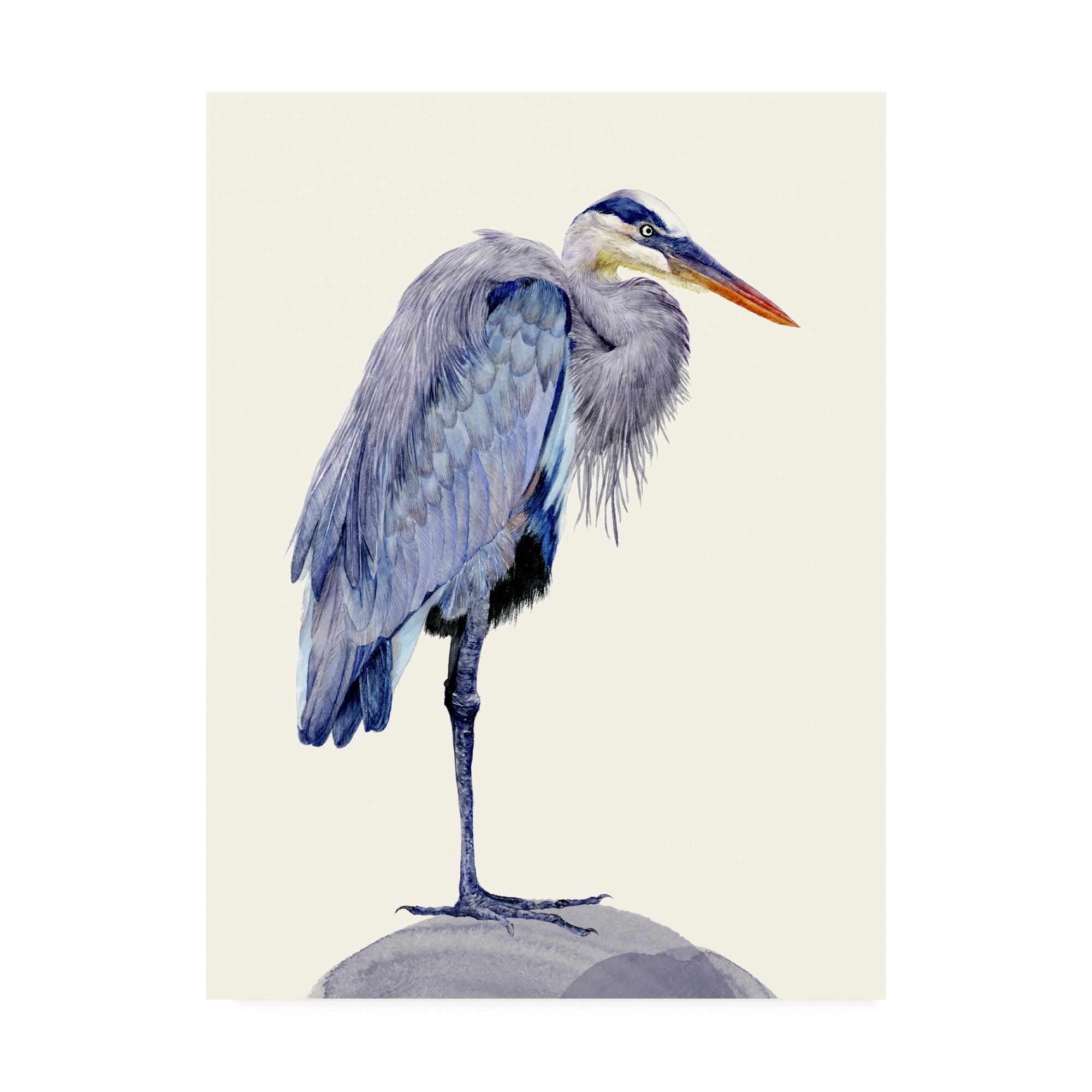 Blue and Gray Heron Canvas Art by Melissa Wang