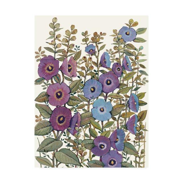 Trademark Fine Art 'Hollyhocks in Bloom I' Canvas Art by Tim OToole