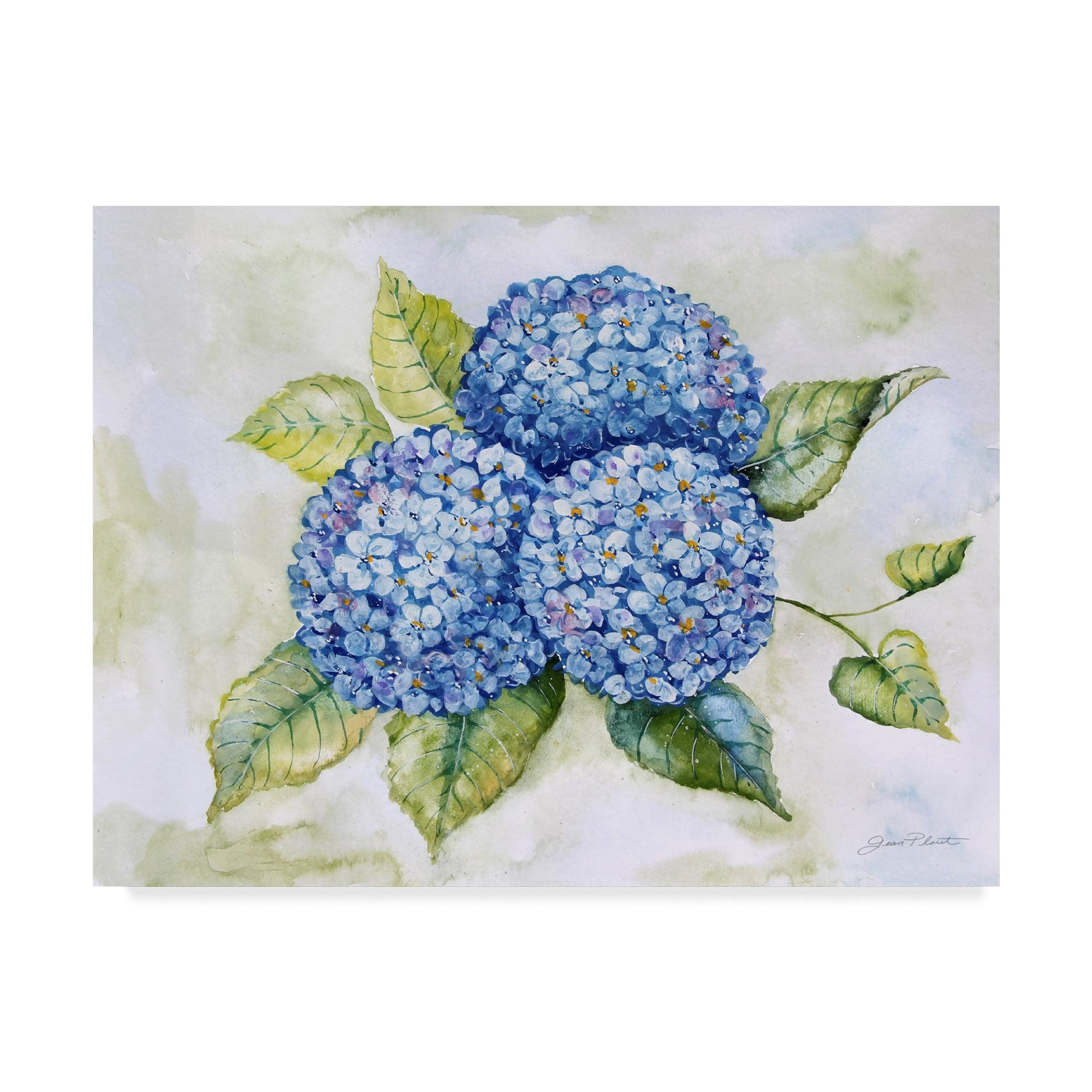 Blue Hydrangeas Floral Gallery-Wrapped Canvas Art, 14 x 19 Inches