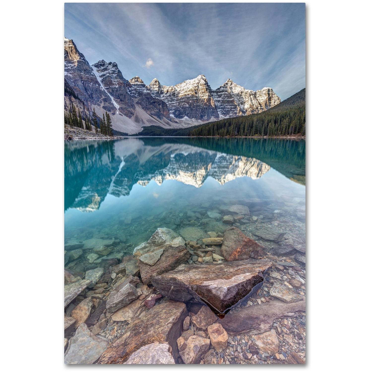 Trademark Fine Art "Iconic Moraine Lake" by Pierre Leclerc Photographic Print on Wrapped Canvas