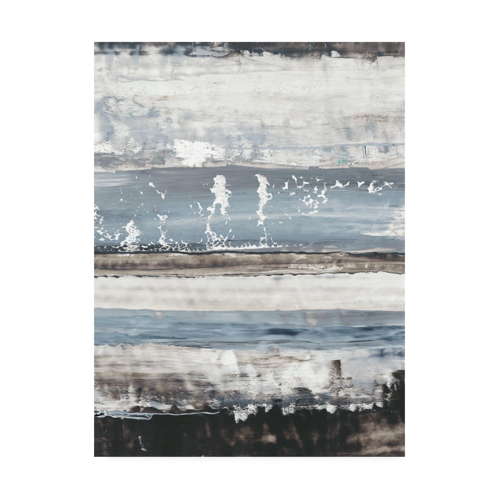 Ethan Harper Large Gray and Blue Abstract Canvas Art