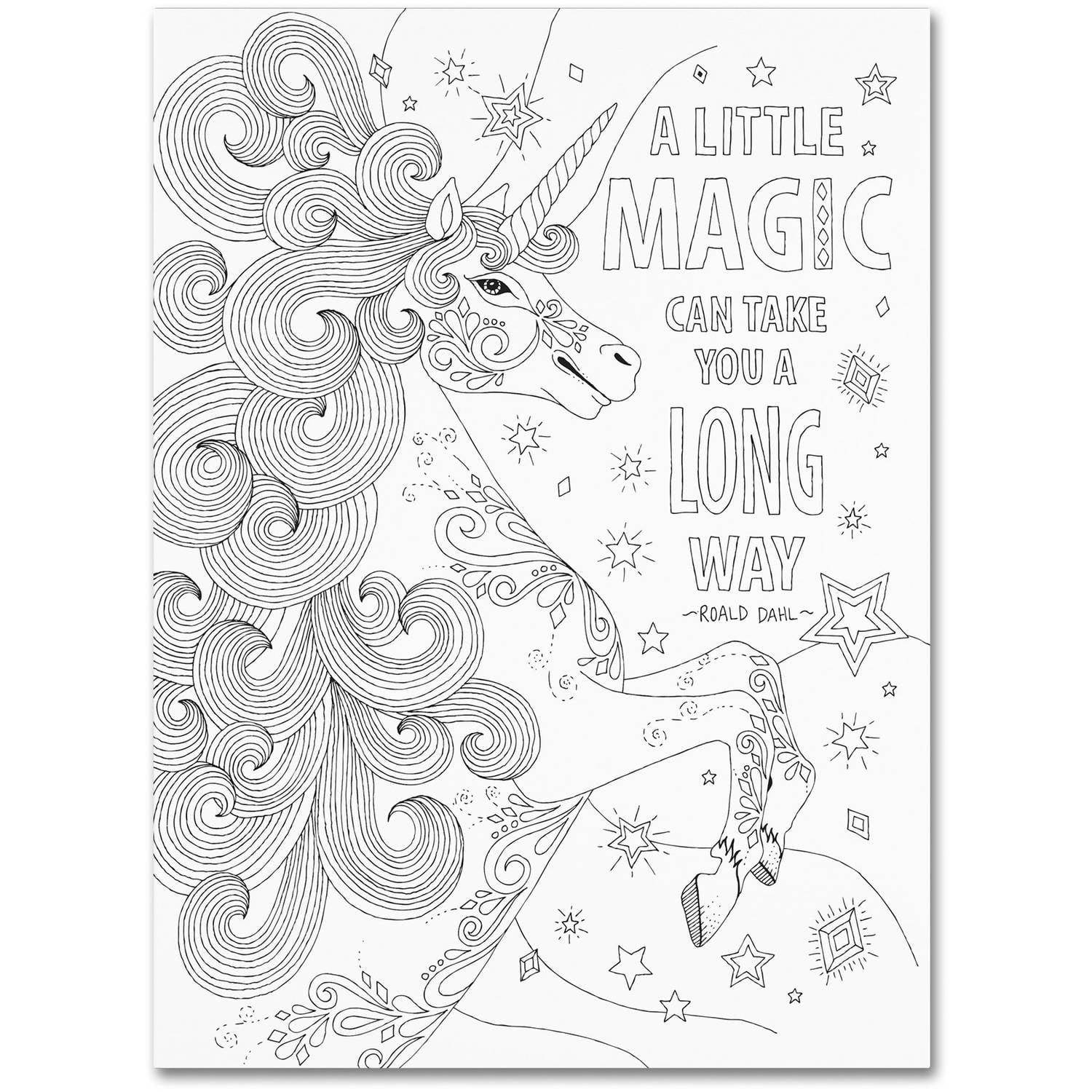 Inspirational Quotes Unicorn Canvas Art in Black and White