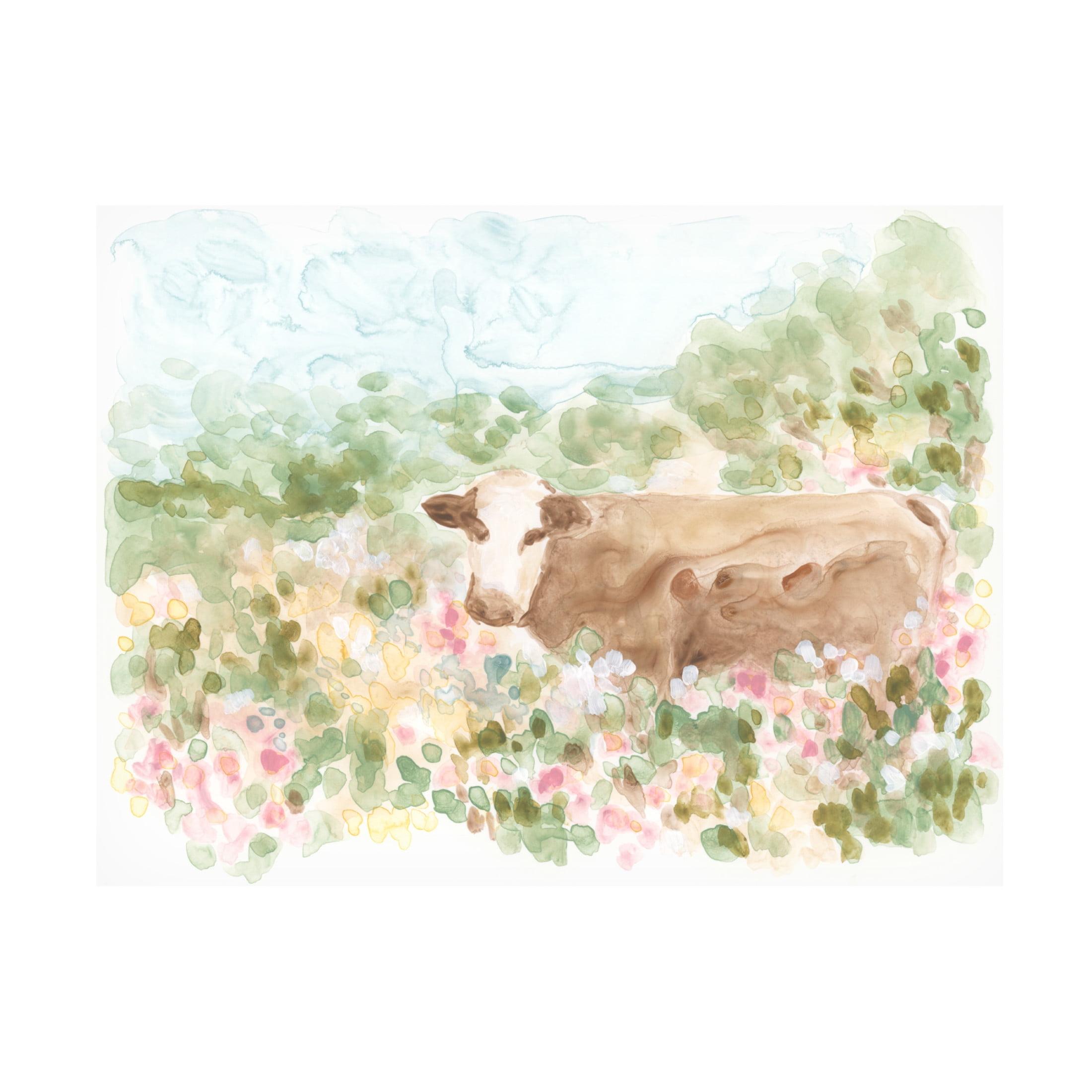 Trademark Fine Art - June Erica Vess  Cow Meadow VI Canvas Art