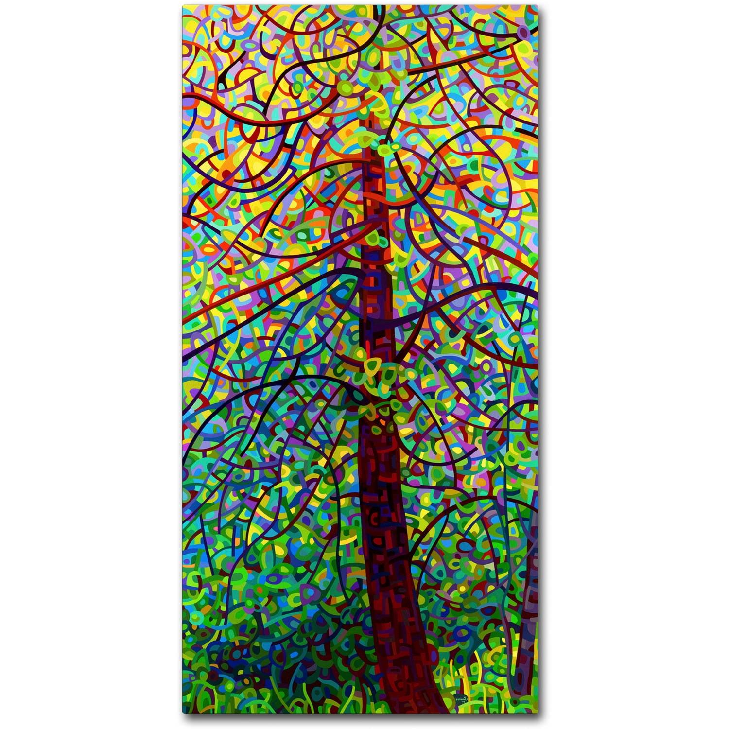 Vibrant Abstract Tree Canvas Art in Multicolor