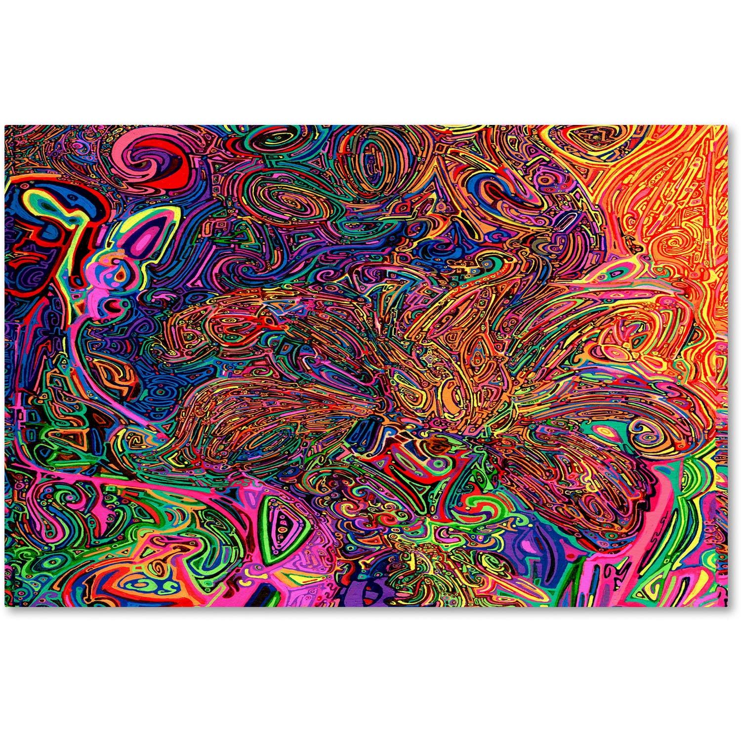 Colorful Abstract Lily Garden Canvas Art by Josh Byer