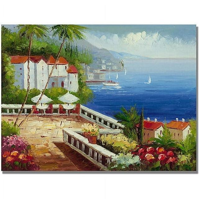 Trademark Fine Art "Mediterranean View" Canvas Art