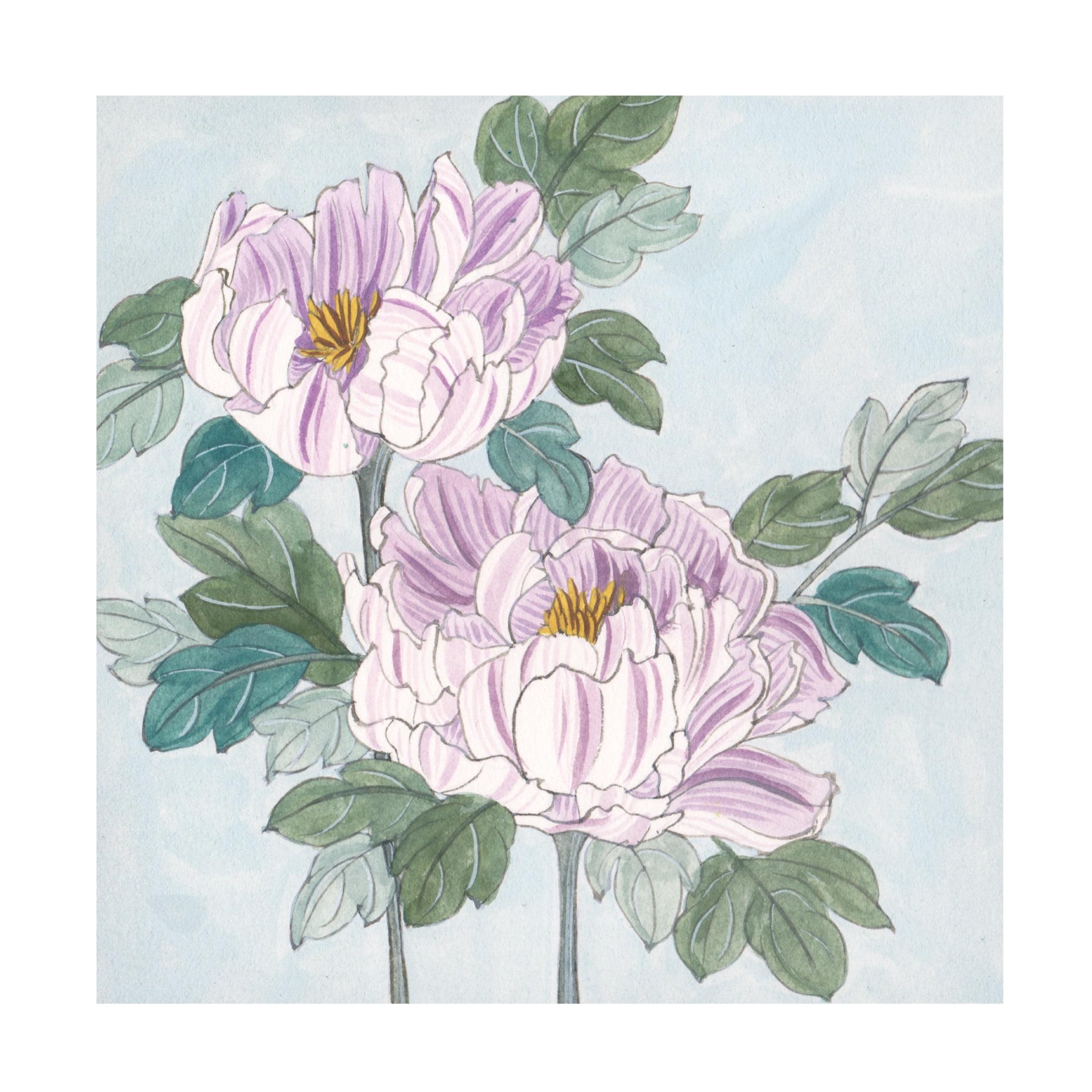 Trademark Fine Art - Melissa Wang  Striped Peonies II Canvas Art