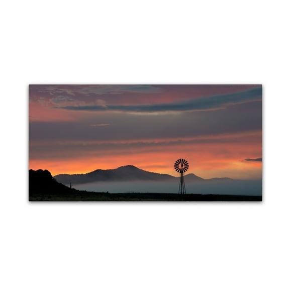 Trademark Fine Art 'Mountains and Windmill' Canvas Art by Dan Ballard