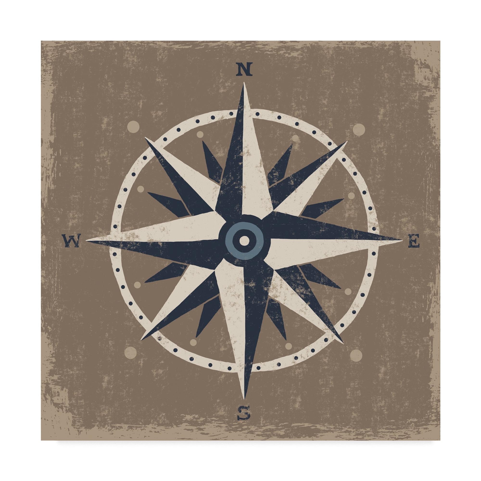 Trademark Fine Art 'Nautical Compass' Canvas Art by Michael Mullan