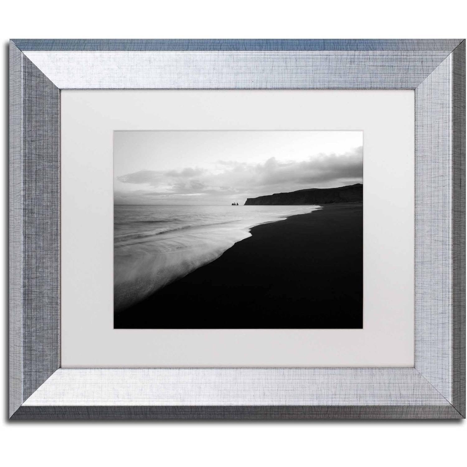 Philippe Sainte-Laudy Scenic Black Beach Canvas Art with Silver Frame