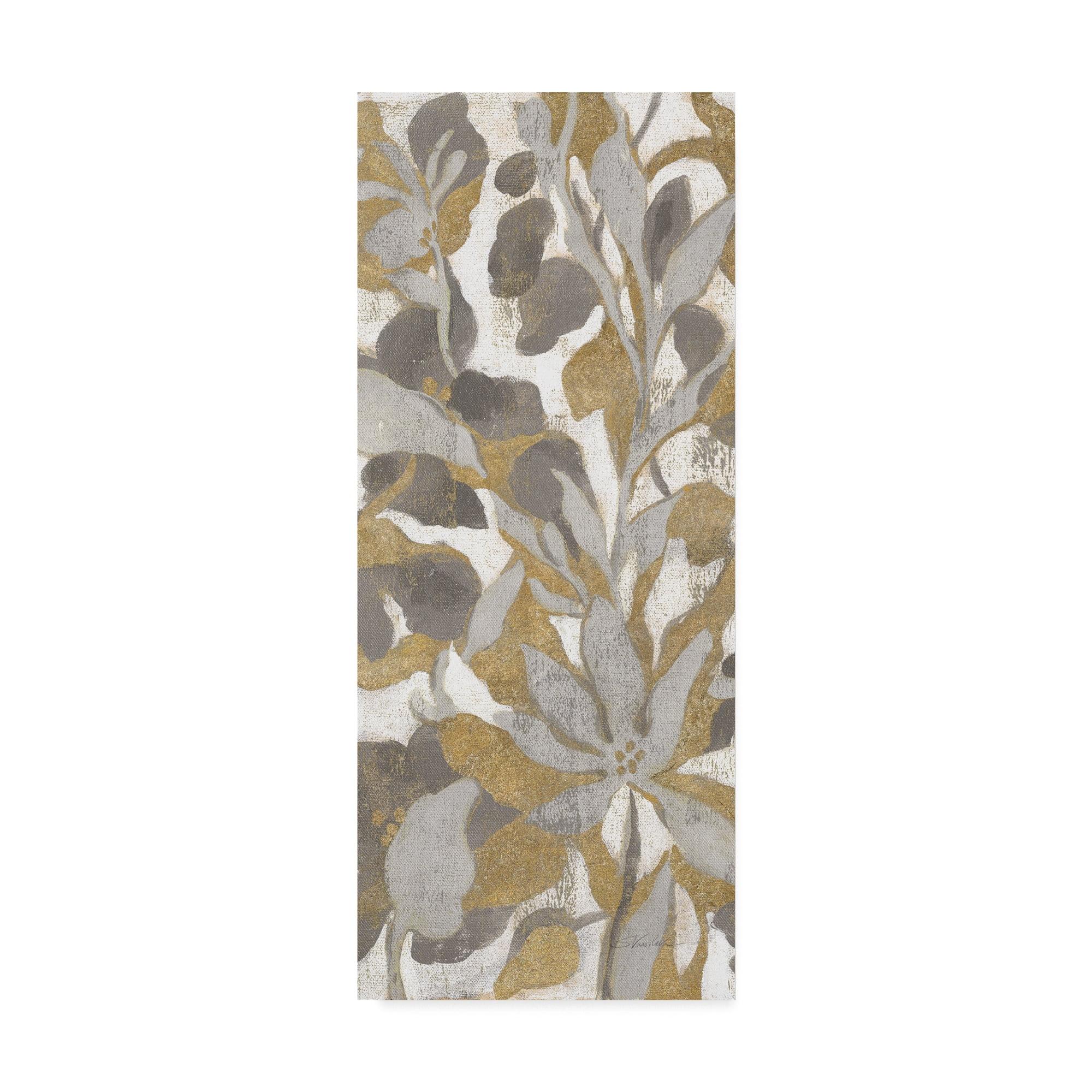 Trademark Fine Art " Painted Tropical Screen I Gray Gold Crop " by Silvia Vassileva