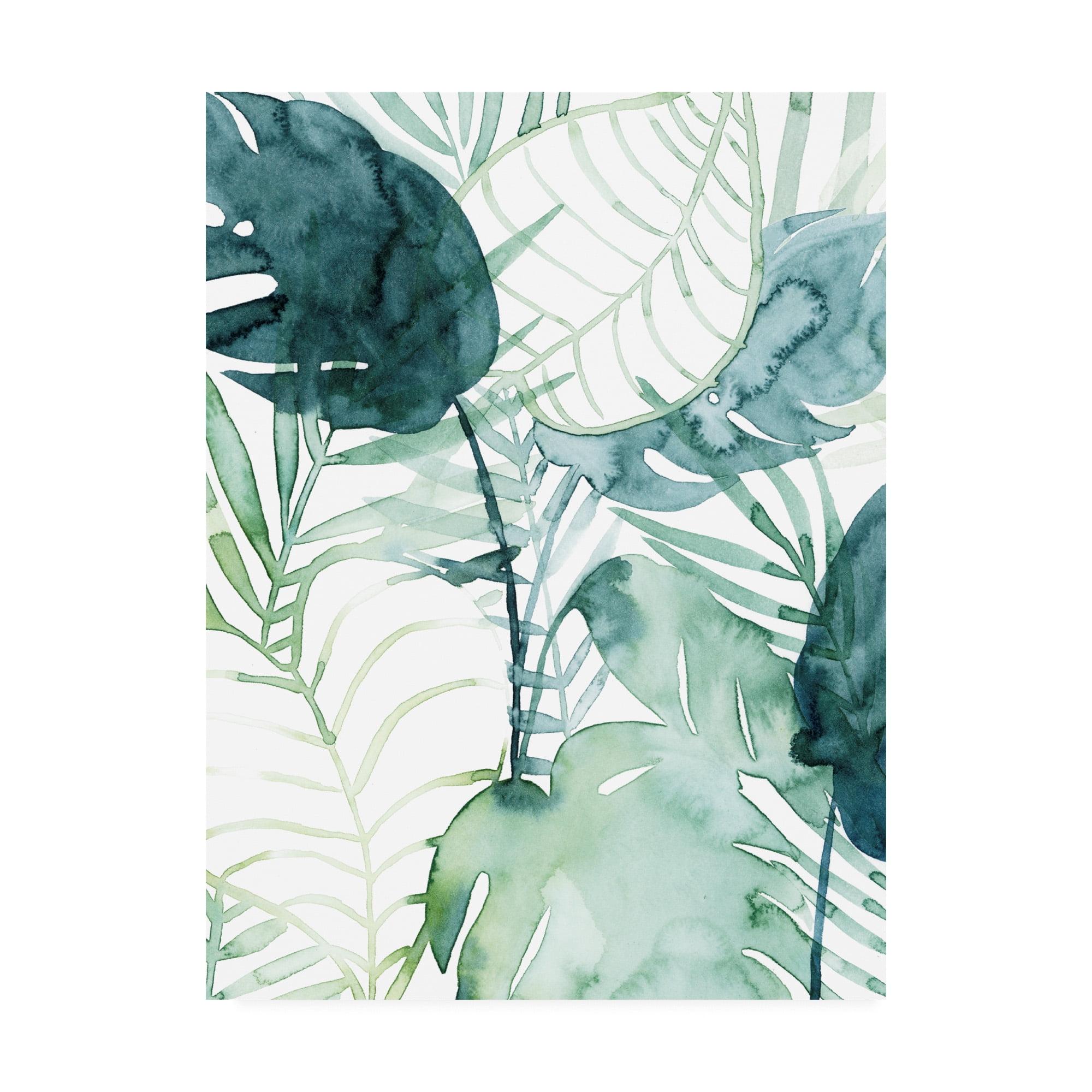 Grace Popp Green and Blue Floral Canvas Print