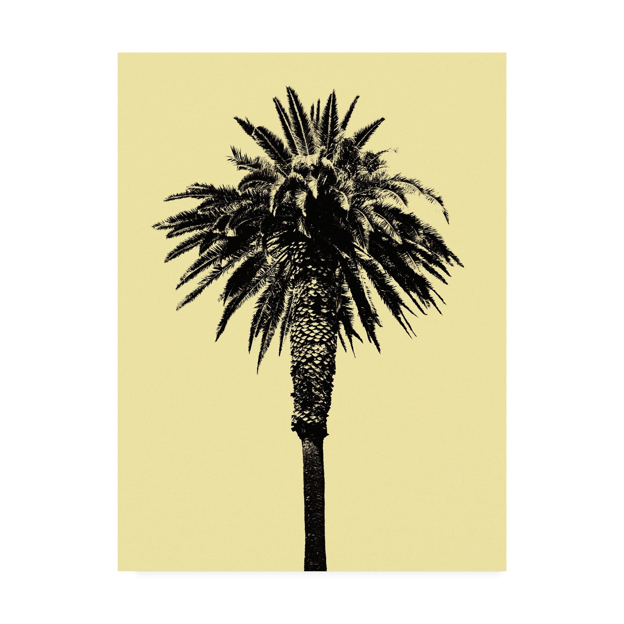 Yellow and Black Palm Tree Canvas Art 14 x 19